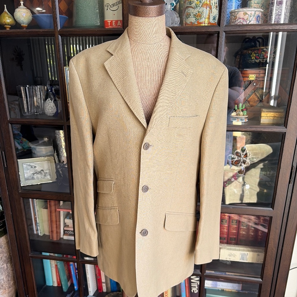 Ted Baker, Heavyweight Linen Blazer, Khaki size 42